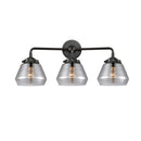 Fulton Bath Vanity Light shown in the Oil Rubbed Bronze finish with a Plated Smoke shade