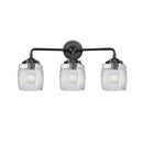 Colton Bath Vanity Light shown in the Oil Rubbed Bronze finish with a Clear Halophane shade