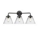Cone Bath Vanity Light shown in the Oil Rubbed Bronze finish with a Clear shade