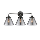 Cone Bath Vanity Light shown in the Oil Rubbed Bronze finish with a Plated Smoke shade