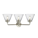 Innovations Lighting Large Cone 3 Light Bath Vanity Light Part Of The Nouveau Collection 284-3W-SN-G42-LED