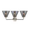 Innovations Lighting Large Cone 3 Light Bath Vanity Light Part Of The Nouveau Collection 284-3W-SN-G43-LED