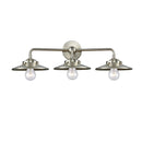 Railroad Bath Vanity Light shown in the Brushed Satin Nickel finish with a Brushed Satin Nickel shade