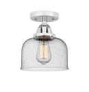 Innovations Lighting Large Bell 1 Light 8" Semi-Flush Mount 288-1C-PC-G74-LED