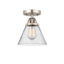 Innovations Lighting Large Cone 1 Light 7.75" Semi-Flush Mount 288-1C-SN-G44