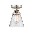 Innovations Lighting Small Cone 1 Light 6.25" Semi-Flush Mount 288-1C-SN-G64-LED