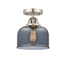 Innovations Lighting Large Bell 1 Light 8" Semi-Flush Mount 288-1C-SN-G73-LED
