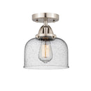 Innovations Lighting Large Bell 1 Light 8" Semi-Flush Mount 288-1C-SN-G74