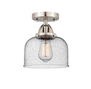 Innovations Lighting Large Bell 1 Light 8" Semi-Flush Mount 288-1C-SN-G74-LED