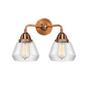 Fulton Bath Vanity Light shown in the Antique Copper finish with a Clear shade