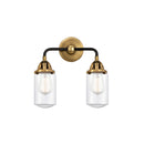 Dover Bath Vanity Light shown in the Black Antique Brass finish with a Clear shade