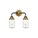 Dover Bath Vanity Light shown in the Black Antique Brass finish with a Seedy shade