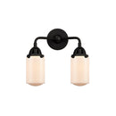 Dover Bath Vanity Light shown in the Matte Black finish with a Matte White shade