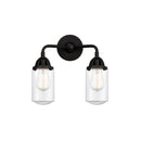 Dover Bath Vanity Light shown in the Matte Black finish with a Clear shade