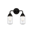 Dover Bath Vanity Light shown in the Matte Black finish with a Seedy shade