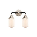 Dover Bath Vanity Light shown in the Black Polished Nickel finish with a Matte White shade