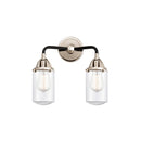 Dover Bath Vanity Light shown in the Black Polished Nickel finish with a Clear shade