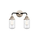 Dover Bath Vanity Light shown in the Black Polished Nickel finish with a Seedy shade