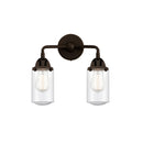 Dover Bath Vanity Light shown in the Oil Rubbed Bronze finish with a Seedy shade