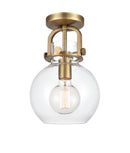 Innovations Lighting Newton Sphere 1 Light 8" Flush Mount 410-1F-BB-8CL-LED