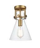 Innovations Lighting Newton Cone 1 Light 8" Flush Mount 411-1F-BB-8CL-LED