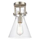Innovations Lighting Newton Cone 1 Light 8" Flush Mount 411-1F-SN-8CL