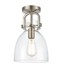 Innovations Lighting Newton Bell 1 Light 8" Flush Mount 412-1F-SN-8CL-LED