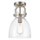 Innovations Lighting Newton Bell 1 Light 8" Flush Mount 412-1F-SN-8CL