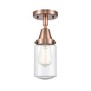 Dover Flush Mount shown in the Antique Copper finish with a Seedy shade