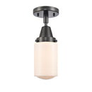 Dover Flush Mount shown in the Matte Black finish with a Matte White shade