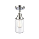 Dover Flush Mount shown in the Polished Chrome finish with a Clear shade