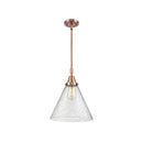 Cone Mini Pendant shown in the Antique Copper finish with a Seedy shade
