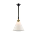 Cone Mini Pendant shown in the Black Antique Brass finish with a Matte White shade