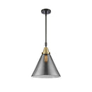 Cone Mini Pendant shown in the Black Antique Brass finish with a Plated Smoke shade