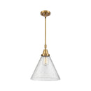 Cone Mini Pendant shown in the Brushed Brass finish with a Seedy shade