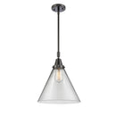Cone Mini Pendant shown in the Matte Black finish with a Clear shade