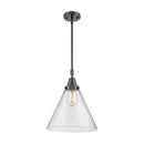 Cone Mini Pendant shown in the Oil Rubbed Bronze finish with a Seedy shade