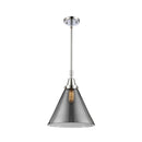 Cone Mini Pendant shown in the Polished Chrome finish with a Plated Smoke shade