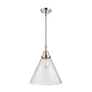 Cone Mini Pendant shown in the Polished Nickel finish with a Seedy shade