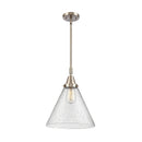 Cone Mini Pendant shown in the Brushed Satin Nickel finish with a Seedy shade