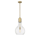 Amherst Mini Pendant shown in the Brushed Brass finish with a Seedy shade