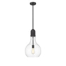 Amherst Mini Pendant shown in the Matte Black finish with a Clear shade