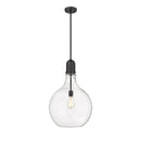Amherst Pendant shown in the Matte Black finish with a Clear shade