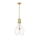 Amherst Mini Pendant shown in the Satin Gold finish with a Clear shade