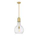 Amherst Mini Pendant shown in the Satin Gold finish with a Seedy shade