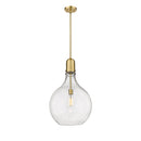 Amherst Pendant shown in the Satin Gold finish with a Seedy shade