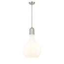 Amherst Pendant shown in the Brushed Satin Nickel finish with a Matte White shade