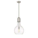 Amherst Mini Pendant shown in the Brushed Satin Nickel finish with a Clear shade