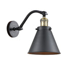 Appalachian Sconce shown in the Black Antique Brass finish with a Matte Black shade