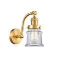 Canton Sconce shown in the Satin Gold finish with a Clear shade